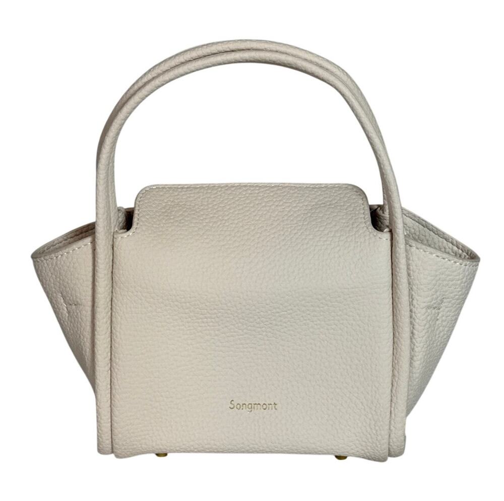 Title Songmont Mini Song Bag Ivory Soft Grain Leather Top Handle Bucket Purse